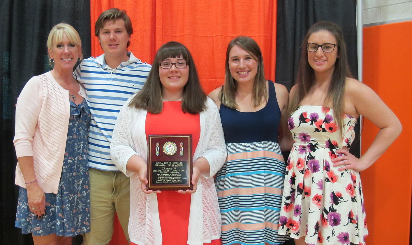 Linda Beyer-Shoults /Dollar for Scholars Memorial Award:  Brianna Clark.  Presented by:  Lori  Bara, Tyler Shoults, Coutrney  